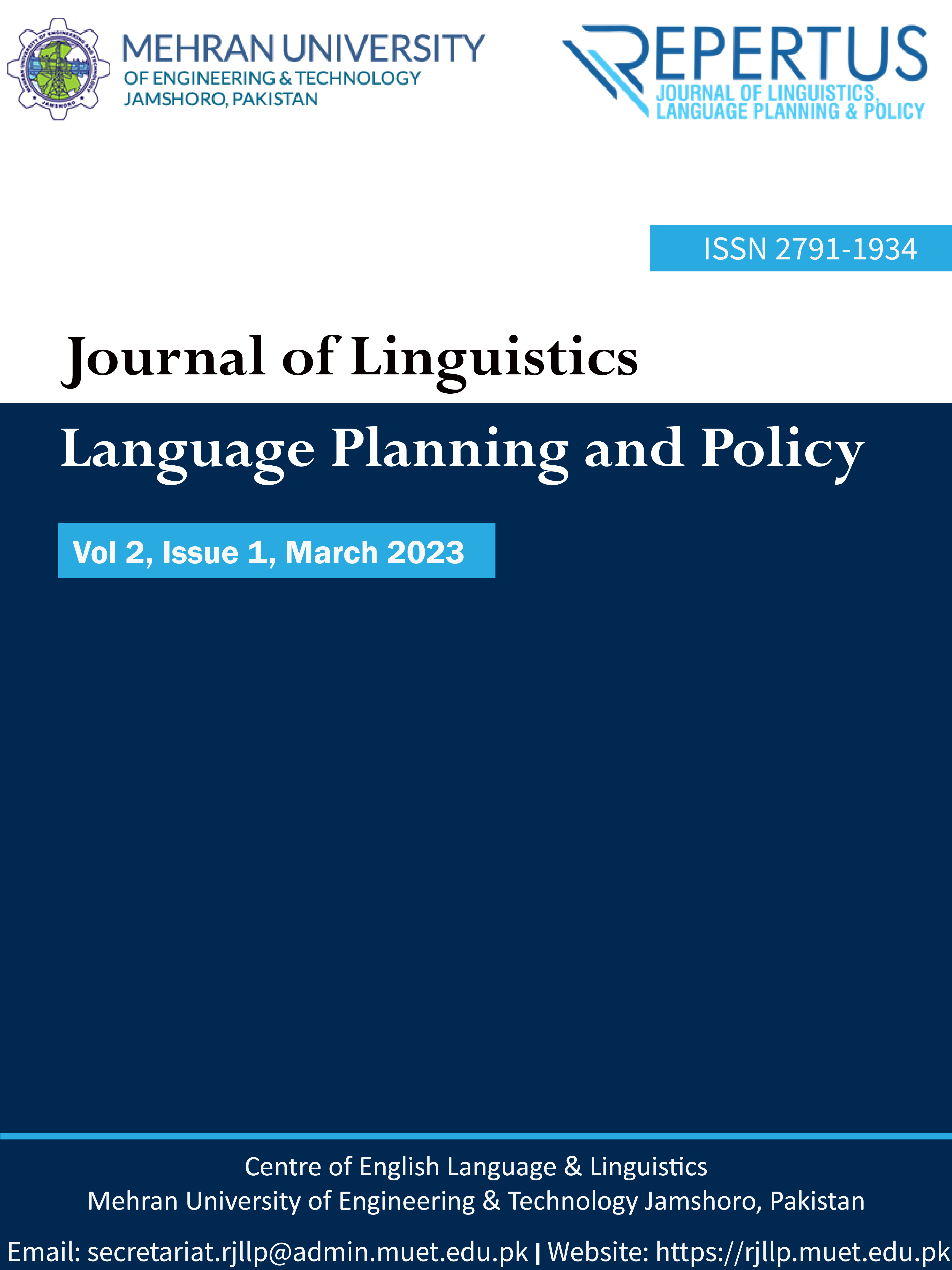 					View Repertus: Journal of Linguistics, Language Planning and Policy, March 2023, Vol 2, Issue 1
				